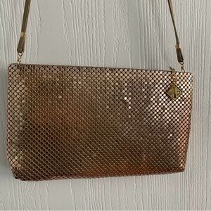 Whiting & Davis Vintage Gold Mesh Wristlet Or Shoulder Bag